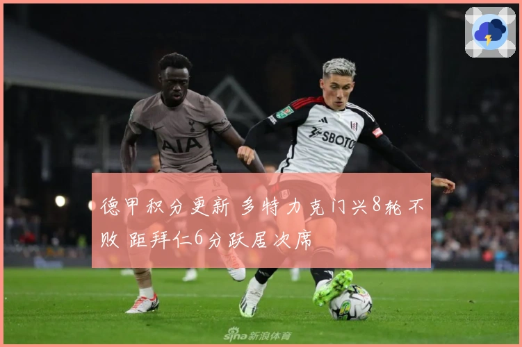 德甲积分更新 多特力克门兴8轮不败 距拜仁6分跃居次席